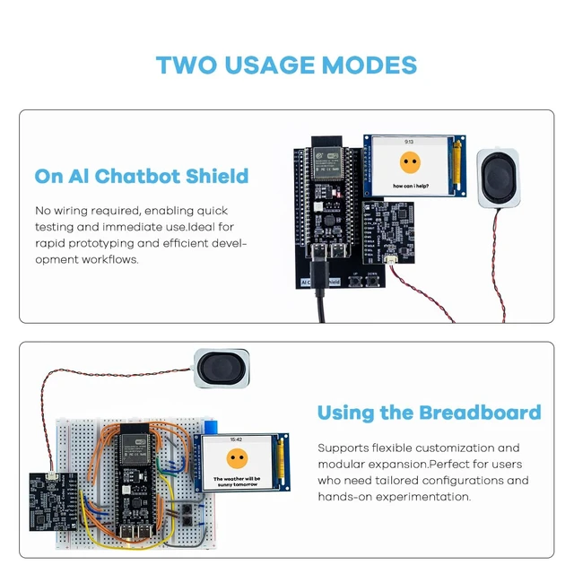 Alt view image 5 of 7 - LAFVIN AI Chatbot Kit for ESP32-S3, Preloaded OpenAI & Deepseek Voice Assistant Projects, Voice Wake-up & Real-time Interruption, Suitable for Learning AI and IoT Projects.