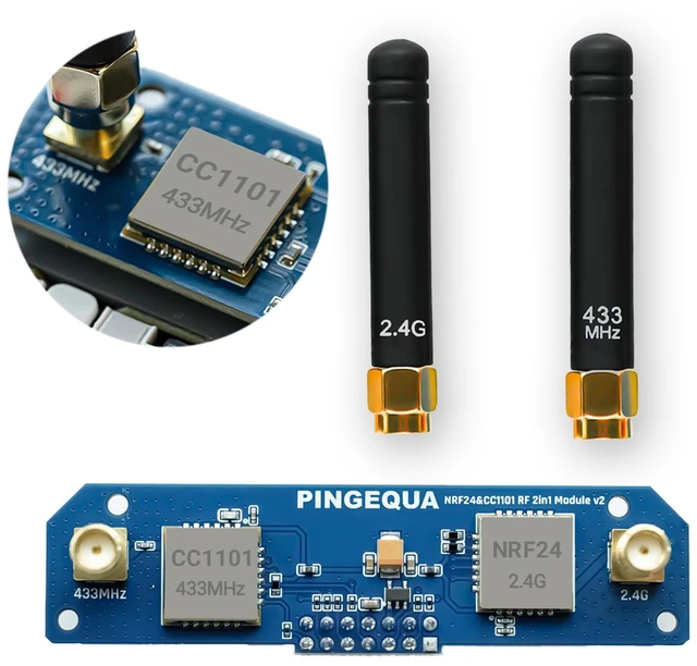 Alt view image 4 of 7 - PINGEQUA Hydra RF Cap 424 Module for M5Stack Cardputer ADV, Dual Band 2-in-1 Board, Auto Switching, Stable Power, SPI/GPIO Protection (Setup Required)