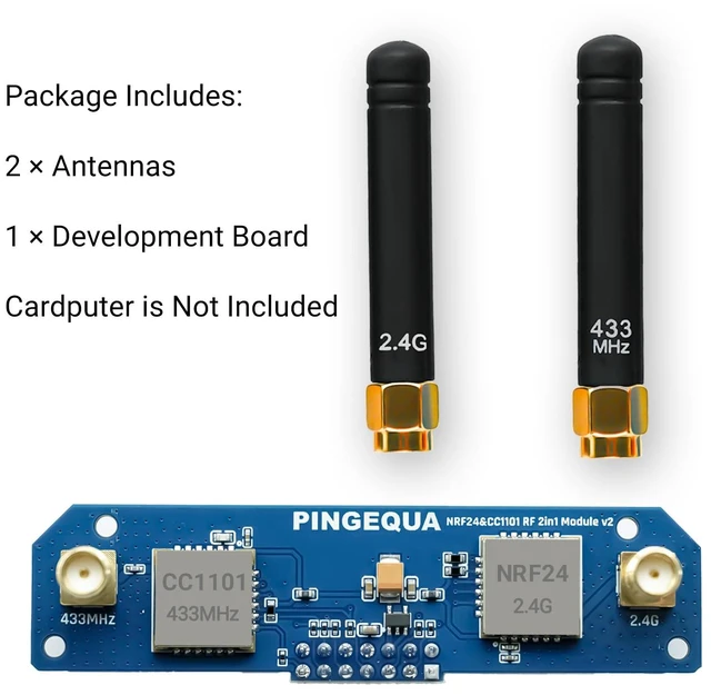 Alt view image 5 of 7 - PINGEQUA Hydra RF Cap 424 Module for M5Stack Cardputer ADV, Dual Band 2-in-1 Board, Auto Switching, Stable Power, SPI/GPIO Protection (Setup Required)