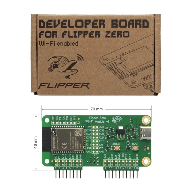 Alt view image 6 of 7 - Wi-Fi Developer Board for Flipper Zero ESP32-S2 Wireless Development Module with USB-C and GPIO
