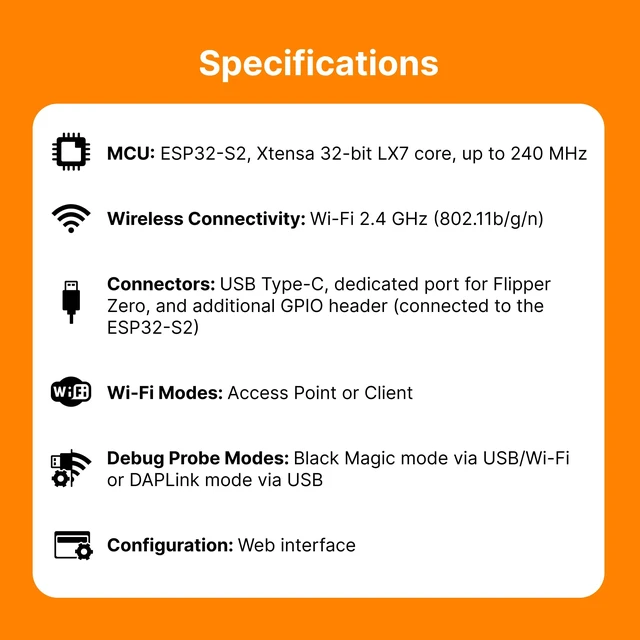 Alt view image 7 of 7 - Wi-Fi Developer Board for Flipper Zero ESP32-S2 Wireless Development Module with USB-C and GPIO