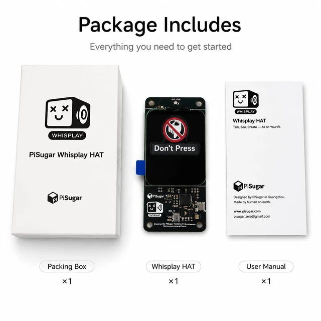 Alt view image 6 of 6 - PiSugar Whisplay HAT for Raspberry Pi Zero 2 W, Zero WH & Pi 5:1.69" LCD Display Screen, Audio Expansion Board with Dual Microphones, Speaker & Codec, Voice Assistant & Smart Speaker Projects