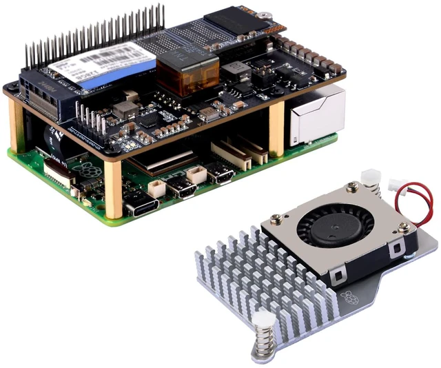 Main image of GeeekPi P33 M.2 NVME M-Key PoE+ Hat with Official Pi 5 Active Cooler for Raspberry Pi 5, Support M.2 NVMe SSDs 2230/2242/2260/2280