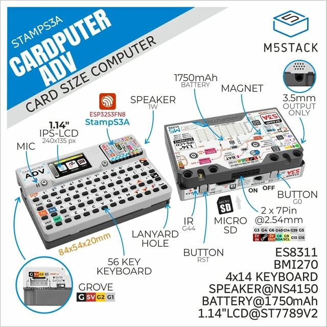 Alt view image 2 of 7 - Cardputer Adv Version (ESP32-S3)