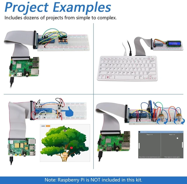 Alt view image 5 of 7 - Freenove Ultimate Starter Kit for Raspberry Pi 5 4 Zero 2 W (NOT Included) | 5 Sets of Code Python C Java Scratch Processing, 962-Page Detailed Tutorial, 128 Example Projects, 223 Items