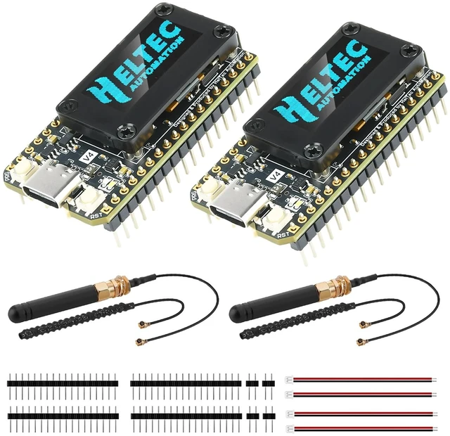 Main image of ESP32 LoRa V4 Development Board,Upgraded 863-928 MHz 16MB Flash ESP32-S3 SX1262 LoRa Module WiFi Bluetooth,Supports GPS,Solar for IOT Meshtastic Arduin0, 2-Pack