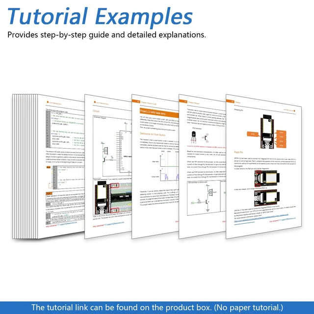 Alt view image 6 of 7 - Freenove ESP32 Kit ESP32 Camera Board Ultimate Starter Kit | 240 MHz 32-bit Dual-core, Onboard Camera WiFi+BT, Python C Java Code, 795-Page Tutorial, 122 Projects, 240 Items