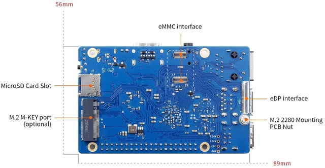 Alt view image 4 of 7 - Orange Pi 3B 4G V2.1 Version RK3566 Quad Core 64 Bit Single Board Computer, 1.8 GHz Frequency WiFi Bluetooth Open Source Board Run Orange Pi OS, Android, Debian, Ubuntu, OpenHarmony (Pi 3B 4GB)