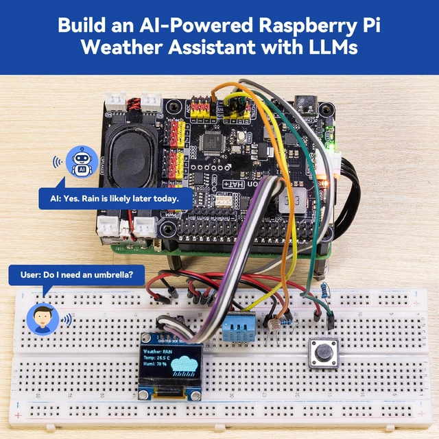 Alt view image 6 of 7 - SunFounder AI Fusion Lab Kit for Raspberry Pi 5/4/3B+/Zero 2w, LLMs ChatGPT/Gemini/Grok, YOLO&OpenCV & MediaPipe, Python, Video Courses for Beginners Engineers