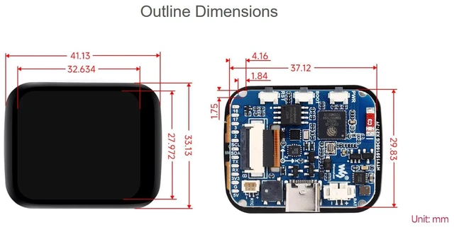 Alt view image 7 of 7 - ESP32-S3 MCU Board with 1.69inch LCD Touch Display, 240×280 Pixels 262K Color, Support 2.4GHz Wi-Fi & Bluetooth 5, 32-Bit LX7 Dual-Core Processor