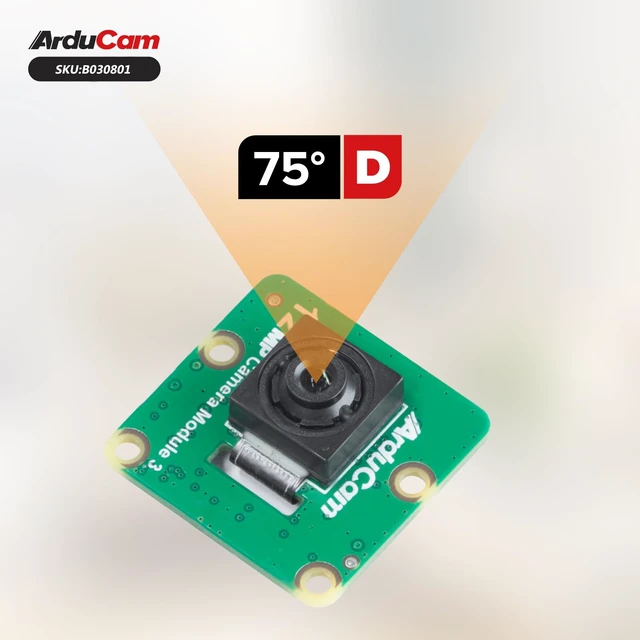 Alt view image 4 of 7 - Arducam for Raspberry Pi Camera Module 3, 12MP IMX708 75°(D) Fixed Focus Pi Camera V3, for Raspberry Pi 5/4B/3B+, Zero