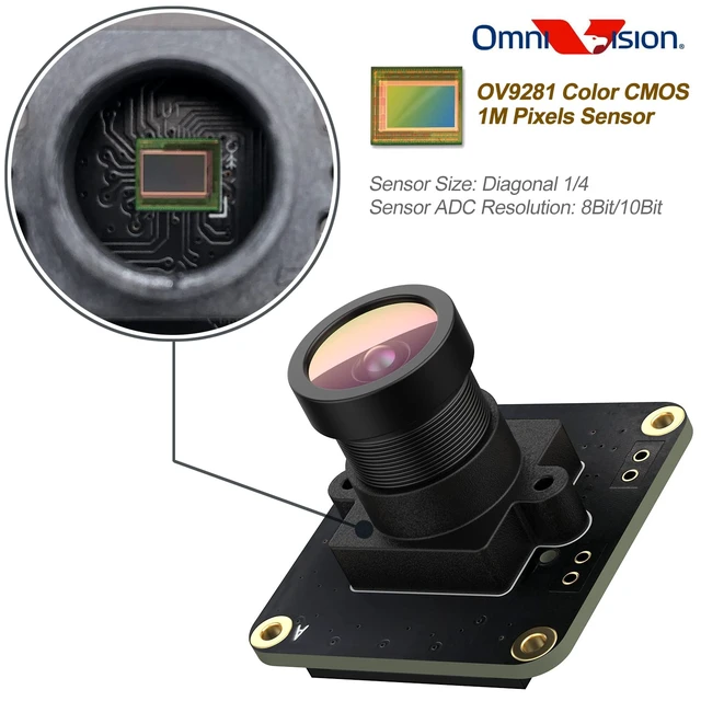 Alt view image 2 of 7 - innomaker Global Shutter Camera Module with OV9281 Mono Sensor, 309fps High Speed, Native Raspberry Pi OS Driver, Supports Rpi-Cam/Libcamera & External Trigger, for All RPi Models