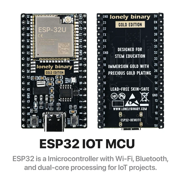 Alt view image 2 of 7 - Lonely Binary 3-Pack ESP32 IPEX Antenna WiFi BT 3 Bases for C++ | Dual Core WiFi Bluetooth MCU, Screw & Non-Screw Expansion Boards, Type C Compatible with C++