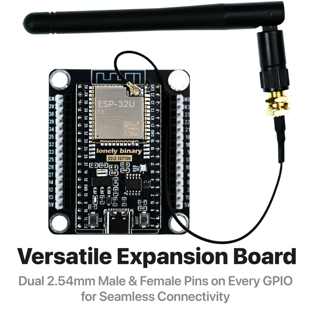 Alt view image 3 of 7 - Lonely Binary 3-Pack ESP32 IPEX Antenna WiFi BT 3 Bases for C++ | Dual Core WiFi Bluetooth MCU, Screw & Non-Screw Expansion Boards, Type C Compatible with C++