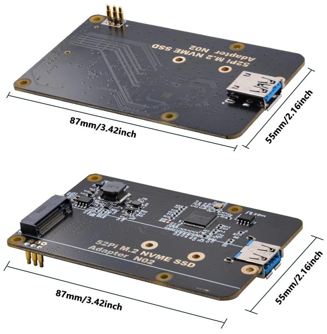Alt view image 2 of 7 - GeeekPi M.2 NVME SSD Storage Expansion Board for Raspberry Pi 4 - Only Supports M.2 NVME SSD, Pi Board Not Included