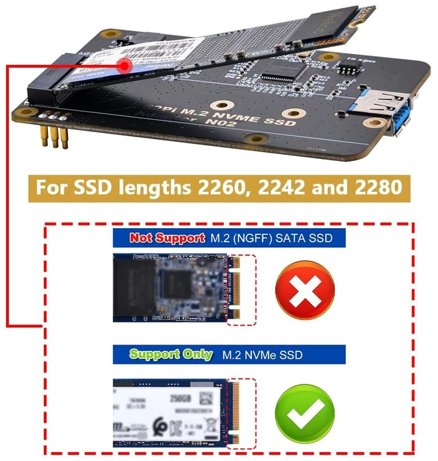 Alt view image 7 of 7 - GeeekPi M.2 NVME SSD Storage Expansion Board for Raspberry Pi 4 - Only Supports M.2 NVME SSD, Pi Board Not Included