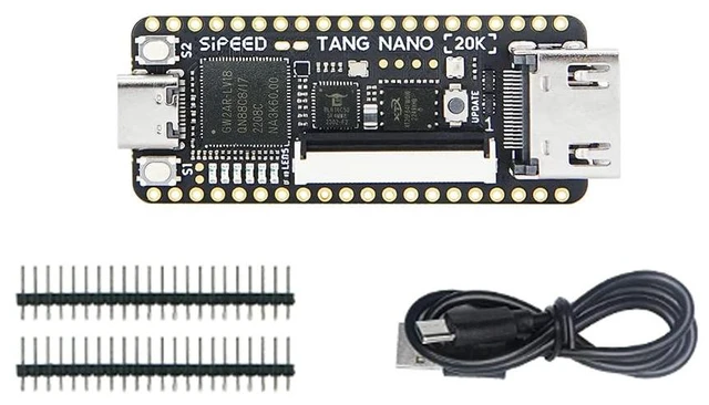 Main image of Sipeed Tang Nano 20K GW2AR-18 QN88 FPGA Development Board with 64Mbits SDRAM 828K Block SRAM Linux RISCV Single Board Computer for Retro Game Console Support microSD RGB LCD JTAG Port