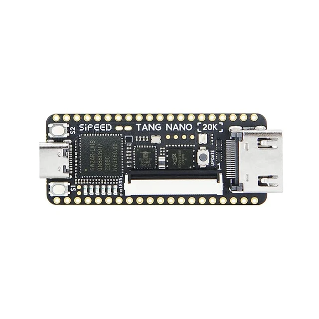 Alt view image 4 of 7 - Sipeed Tang Nano 20K GW2AR-18 QN88 FPGA Development Board with 64Mbits SDRAM 828K Block SRAM Linux RISCV Single Board Computer for Retro Game Console Support microSD RGB LCD JTAG Port