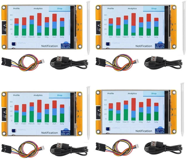 Main image of MELIFE 4PCS 2.8" inch ESP32 Display, ESP32 Module ESP32-2432S028R WiFi+BT Dual-core TFT Module ILI9341 Driver for Arduino IoT, ESP32 Development Board 240X320 Smart LCD Display Screen