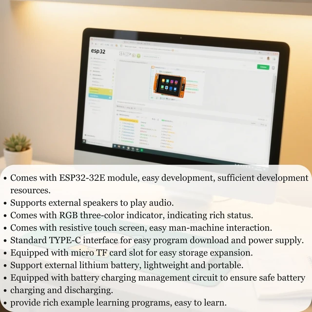Alt view image 3 of 7 - MELIFE 4PCS 2.8" inch ESP32 Display, ESP32 Module ESP32-2432S028R WiFi+BT Dual-core TFT Module ILI9341 Driver for Arduino IoT, ESP32 Development Board 240X320 Smart LCD Display Screen