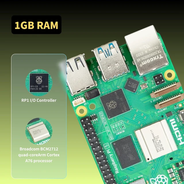 Alt view image 2 of 7 - iRasptek Basic kit for Raspberry Pi 5 RAM 1GB with Pi5 Case and Active Cooler