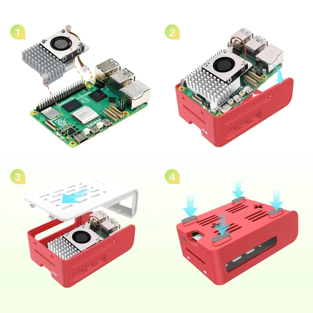 Alt view image 5 of 7 - iRasptek Basic kit for Raspberry Pi 5 RAM 1GB with Pi5 Case and Active Cooler