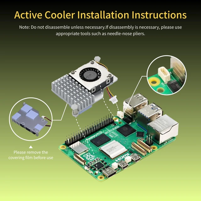 Alt view image 7 of 7 - iRasptek Basic kit for Raspberry Pi 5 RAM 1GB with Pi5 Case and Active Cooler