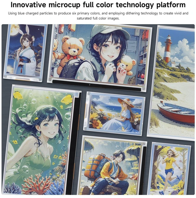 Alt view image 6 of 7 - Waveshare 4-inch E Ink Spectra 6 (E6) Full Color E-Paper Display, Compatible with Raspberry Pi 4B/3B/Zero/Zero W/Zero 2W/Pico, Jetson Nano and RDK X3, with HAT+ Driver Board