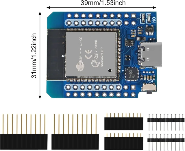 Alt view image 4 of 7 - Type-C D1 Mini NodeMCU ESP32 WLAN WiFi Bluetooth IoT Development Board 5V Compatible for Arduino (5pcs Type-C)