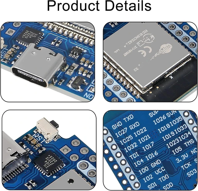 Alt view image 3 of 7 - Type-C D1 Mini NodeMCU ESP32 WLAN WiFi Bluetooth IoT Development Board 5V Compatible for Arduino (5pcs Type-C)