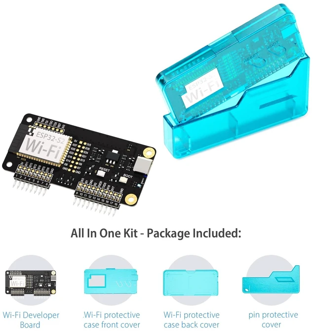 Alt view image 2 of 6 - Wi-Fi Developer Board for Flipper Zero with Protective Case - Crystal Aqua Blue