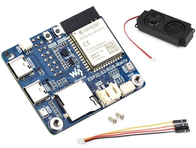 Main image of ESP32-S3 RGB Matrix Driver Board, can Driving Multiple LED Matrix Panels | Onboard Dual Microphones Array, Support 2.4 GHz Wi-Fi And Bluetooth 5 (BLE), AI Voice Interaction