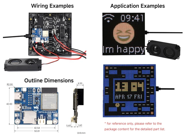 Alt view image 6 of 7 - ESP32-S3 RGB Matrix Driver Board, can Driving Multiple LED Matrix Panels | Onboard Dual Microphones Array, Support 2.4 GHz Wi-Fi And Bluetooth 5 (BLE), AI Voice Interaction