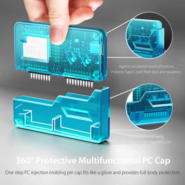 Alt view image 5 of 6 - Wi-Fi Developer Board for Flipper Zero with Protective Case - Crystal Aqua Blue