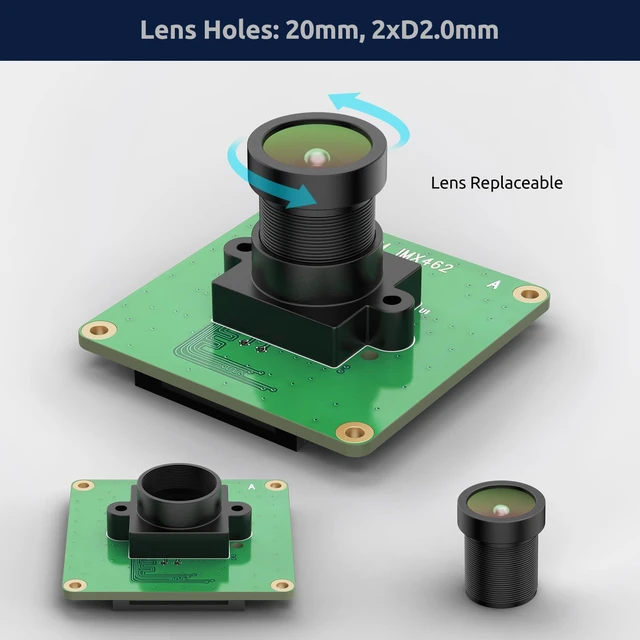 Alt view image 6 of 7 - InnoMaker Raspberry Pi Industrial Camera Module STARVIS IMX462 Color CMOS Sensor 2MP Pixel for All Raspberry Pi, Support Bullseye libcamera and Raspbian Build-in Driver