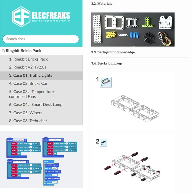 Alt view image 4 of 6 - ELECFREAKS microbit Ring:bit 6-in-1 Starter Kit, Programmable Makecode Coding Learning Kit with 200+ Building Blocks(Without Micro:bit)