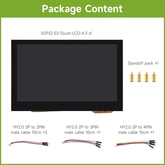 Alt view image 2 of 7 - Waveshare ESP32-S3 4.3inch Capacitive Touch Display Development Board, 800×480, 5-Point Touch, 32-Bit LX7 Dual-Core Processor, Up to 240MHz Frequency, with Onboard Antenna