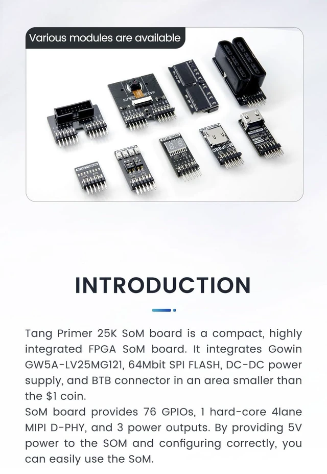 Alt view image 4 of 7 - Sipeed Tang Primer 25K GW5A FPGA Development Board, 64Mbits Linux RISCV Single Board Computer, with MIPI 2.5Gbps Ethernet PMOD Port for FPGA Education, Support SDRAM HDMI Camera Module (PMOD Bundle)