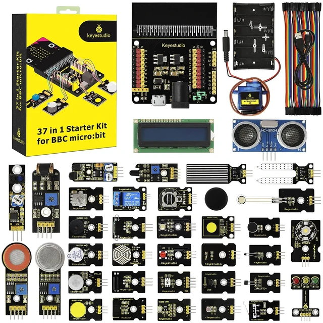 Main image of KEYESTUDIO 37 Sensors in 1 Box Starter Kit for BBC Micro bit with Tutorial (Without Microbit Board), Compatible with V1.5, V2 Microbit Sensor Kit Accessories Programming Electronics for Teens Adults