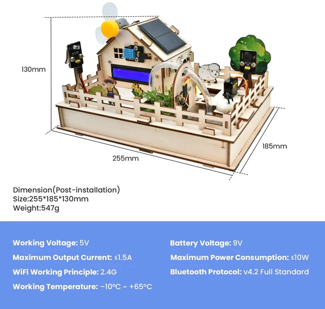 Alt view image 3 of 7 - KEYESTUDIO IoT Control Smart Farm Starter Kit for Arduino ESP32,Electronics Programming Kit Compatible with Arduino Scratch Online Tutorials,DIY Sensor Kit STEM Educational Set for Adults Teens 15+