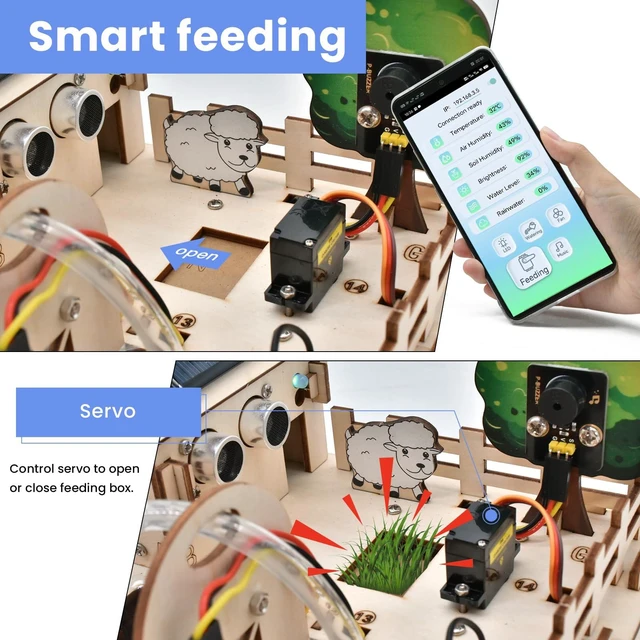 Alt view image 6 of 7 - KEYESTUDIO IoT Control Smart Farm Starter Kit for Arduino ESP32,Electronics Programming Kit Compatible with Arduino Scratch Online Tutorials,DIY Sensor Kit STEM Educational Set for Adults Teens 15+