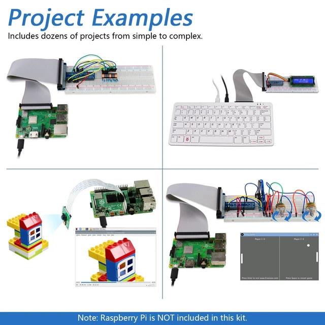 Alt view image 5 of 7 - Freenove Complete Starter Kit for Raspberry Pi 5 4 Zero 2 W (NOT Included) | 5 Sets of Code Python C Java Scratch Processing, 1170-Page Tutorial, 164 Projects, 386 Items Camera Speaker