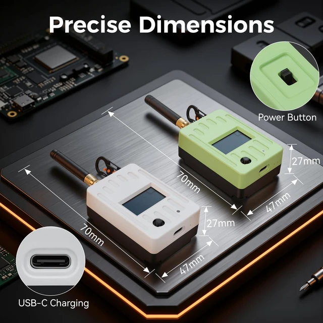 Alt view image 6 of 6 - Meshnology GAT562 Mesh Tracker Pro, nRF52840 LoRa Node, Meshtastic (Green) | Ultra-Long Endurance, 1.3" inch LED Screen, SX1262 LoRa, GNSS GPS Tracker, MeshCore Support, Secure Off-Grid Messaging