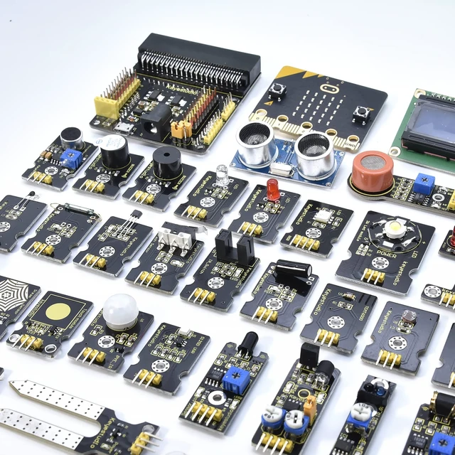 Alt view image 6 of 7 - KEYESTUDIO 45 Sensors Starter Kit with Micro:bit V2.2 for Learning Microbit V2 Coding, Sensor Breakout Board, i2c LCD, OLED Display, Water Sensor, 5v Relay Accessories with Tutorials for Teens Adults
