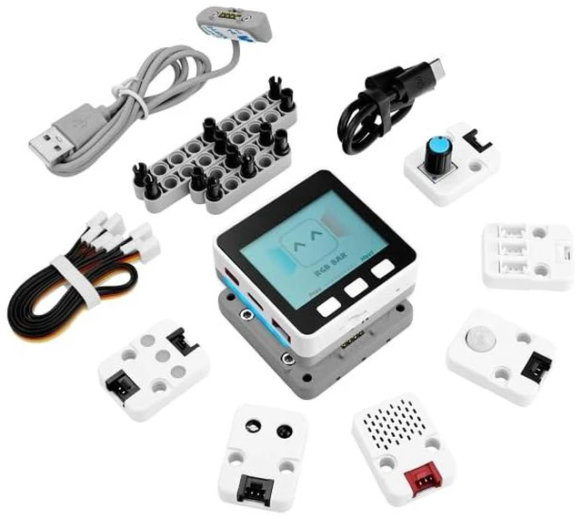 Main image of M5Stack Official M5GO IoT Starter Kit V2.7 | ESP32 IoT kit with 2.0" display, 6 sensor units, Wi-Fi, 16MB Flash, mic & speaker, for STEM & smart home projects.