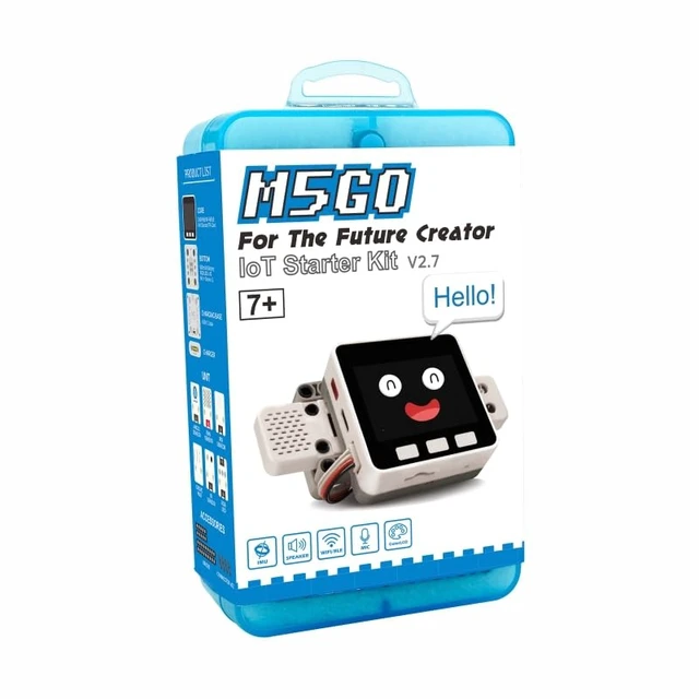 Alt view image 7 of 7 - M5Stack Official M5GO IoT Starter Kit V2.7 | ESP32 IoT kit with 2.0" display, 6 sensor units, Wi-Fi, 16MB Flash, mic & speaker, for STEM & smart home projects.