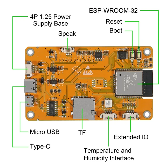 Alt view image 3 of 6 - ESP32 Touchscreen 2.8inch TFT LCD Display ILI9341 Resistive Touch Module ESP32-2432S028R Bluetooth WiFi Dual Core Development Board 240 * 320 for Arduino (4pcs)