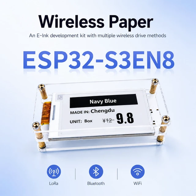 Alt view image 2 of 7 - Heltec ESP32-S3 Wireless Paper E-Ink 2.13 Inch | SX1262, LoRa WiFi Bluetooth, 20uA Deep Sleep, Low Power IoT Node for Meshtastic