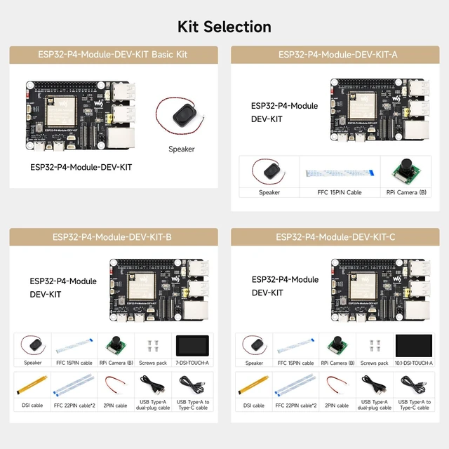 Alt view image 4 of 7 - Waveshare ESP32-P4-Module High-Performance Development Board, Based On ESP32-P4 and ESP32-C6, Supports Wi-Fi 6 and Bluetooth 5/BLE, Includes Speaker