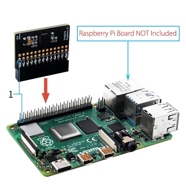 Alt view image 2 of 6 - GeeekPi TPM2.0 Module for Raspberry Pi, TPM9670 Module Based on an Infineon Optiga SLB 9670 TPM 2.0,add-on GPIO TPM Module Compatible with All Raspberry Pi Models